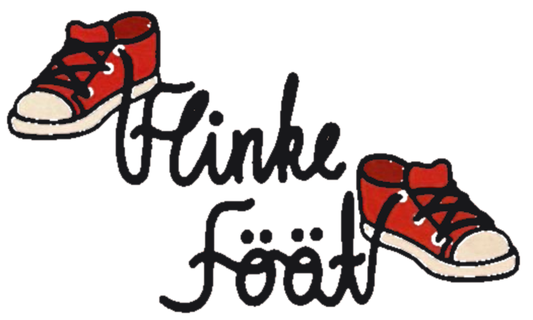 Logo Flinke Fööt mit zwei roten Turnschuhen
